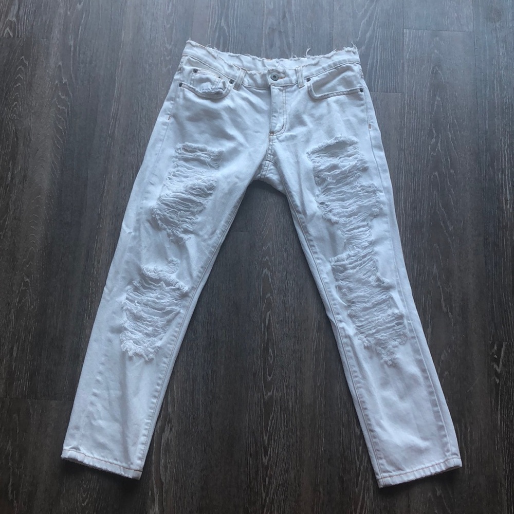 Carmar white ripped jeans